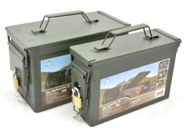 Cutie pentru munitie U.S. ARMY O.D. METAL AMMO. BOX W/ LOCKS (2 PCS SET CAL. 30/CAL. 50)