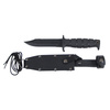 Cutit Survival, maner din metal, Negru