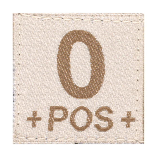 BLOOD GROUP PATCH - 0 POS - DESERT - CLAWGEAR