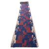 FABRIC CARPET - TRADITIONAL PATTERN - ROMANIAN ARMY MILITARY SURPLUS - BLUE/RED - 4,4 x 0,86 m lxL - IN GOOD CONDITION