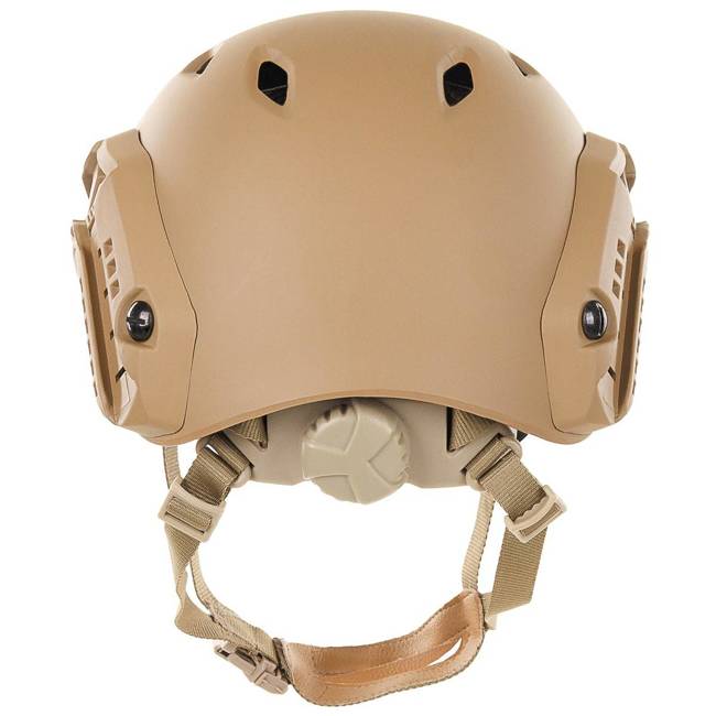 Casca US - "FAST-paratroopers" - plastic ABS rezistent la impact- cu șine - Coyote Tan - MFH